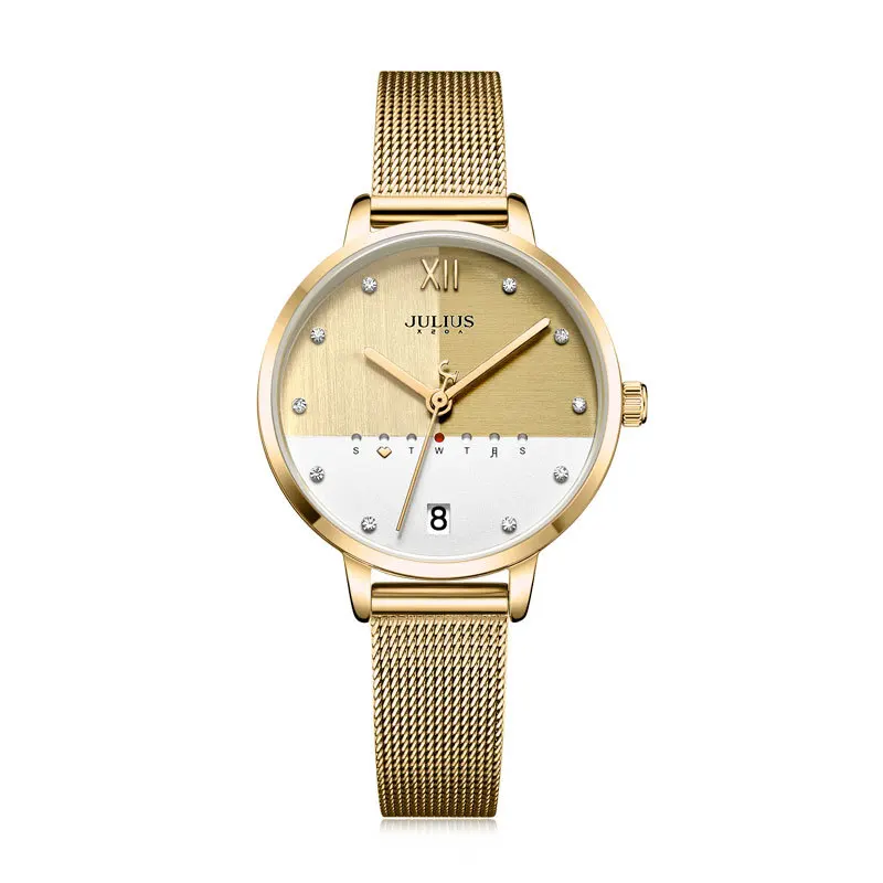 Sandblasting Dial Calendar Fashion Stainless Steel Bracelet Women's Watch Quartz Wristwatches Women Luxury Watch Relojed Mujer enlarge