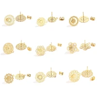 10pcs earring jewelry making findings gold earring stud base connectors pandents earring pin findings diy ear accessories