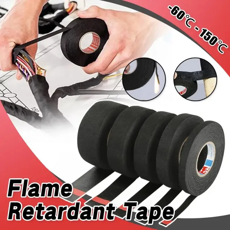 

Черная термостойкая тканевая лента 15/20 м