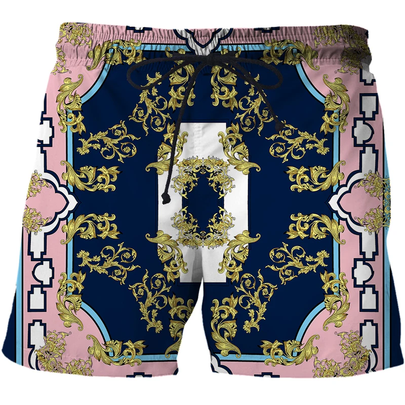 

luxurious swimsuit 3D Print Mens Shorts Beach Shorts Island Vacation Summer Casual Loose Sport Short pants swim shorts men