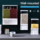 Пластиковый прозрачный настенный дозатор для зерен 11, 53 л, контейнер для сухого риса, органайзер для хранения для домашней кухни