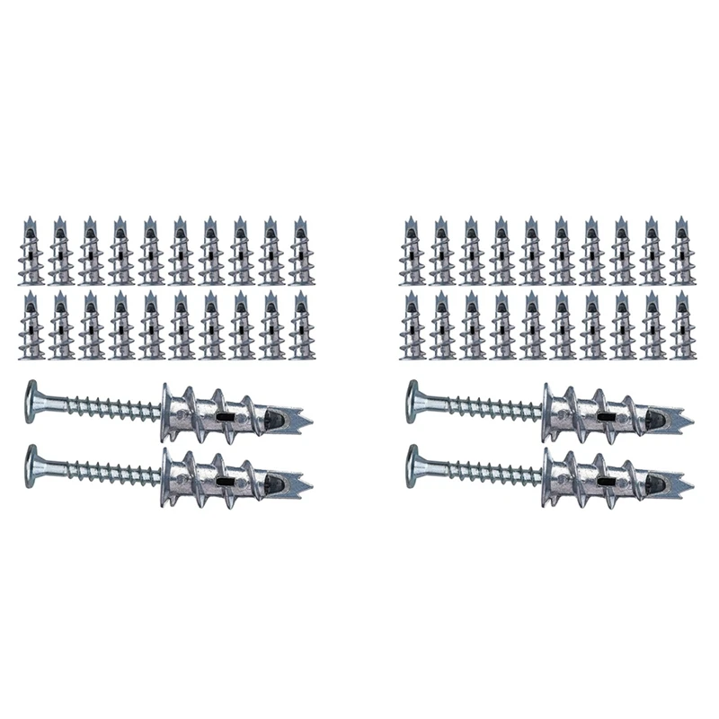 

80 Pcs Metal Self Drive Anchor Plasterboard Dowels With Screws 4.5 X 35Mm For Single-Layer And Double-Clad Plasterboar