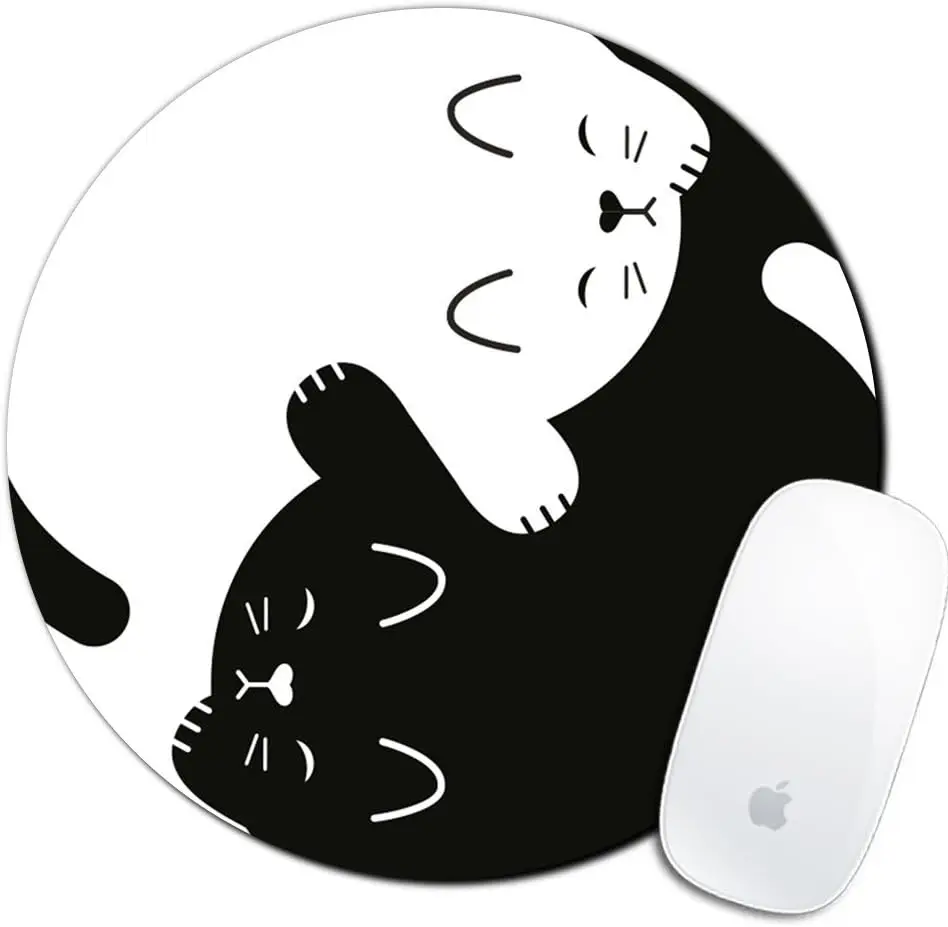 

Cat Custom Mouse Pad Gaming Mat Keyboard Pad Waterproof Material Non-Slip Personalized Round Mouse pad (7.8x7.8x0.08Inch)