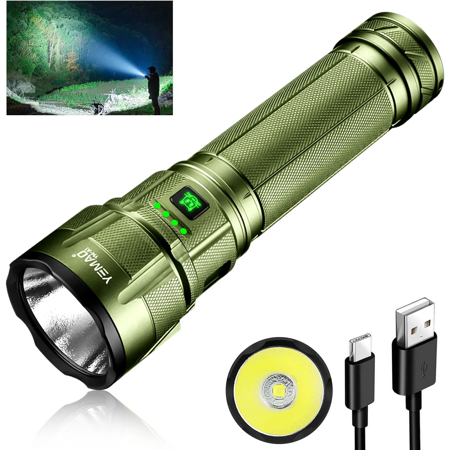 YEMAO A1 мощный перезаряжаемый фонарь 2000 люмен