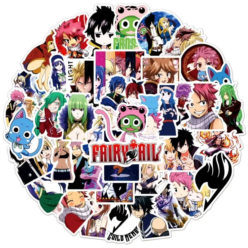 50 шт., наклейка в стиле граффити Fairy Tail, чашка для воды, багаж, ноутбук, мобильные канцелярские принадлежности, холодильник, водонепроницаемая декоративная наклейка (art.: 3920cc871ade2) - 3920cc871ade2