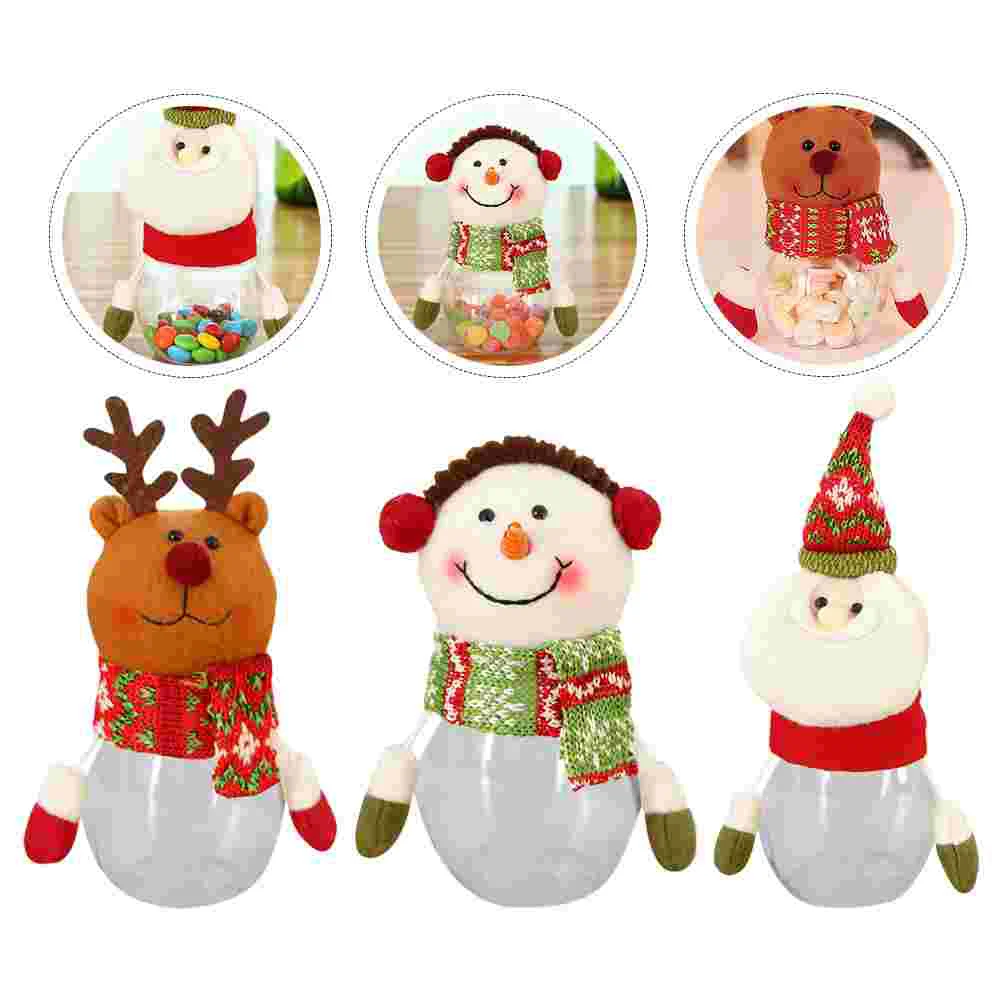 

Candy Christmas Jar Jars Box Santa Cookiecontainer Treat Holiday Can Storagedecor Snowman Gift Or Trickreindeer Bucket Snack Tin