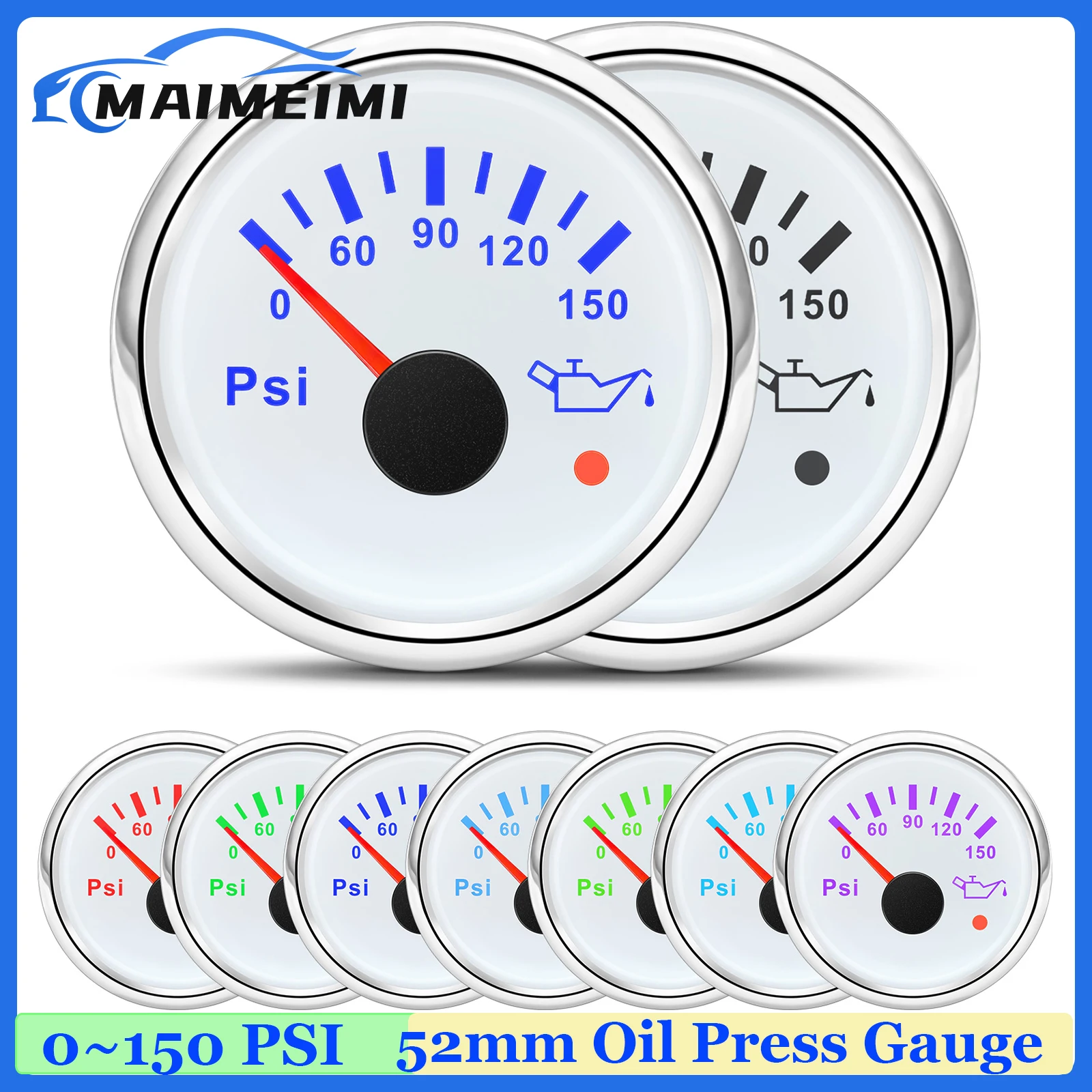 Водонепроницаемый 2 &quot52 мм манометр масла 0 ~ 100PSI масляный пресс-метр индикатор