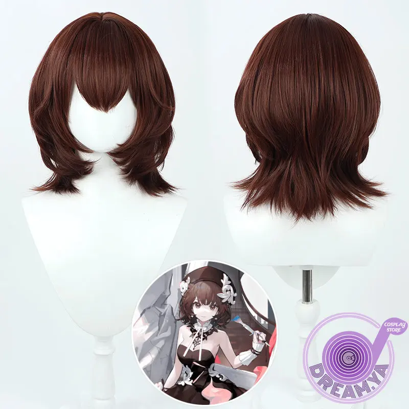 

Парик для косплея Роберты, короткие термостойкие синтетические волосы, цвет коричневый, для Хэллоуина, для ролевых игр, головной убор для карнавала + шапочка