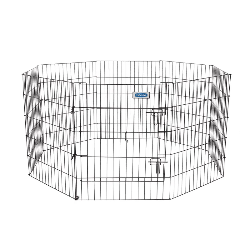 

Looped Wire Exercise Dog Pen With Door, 30" Large Dog Kennel Dog Crate Cage
