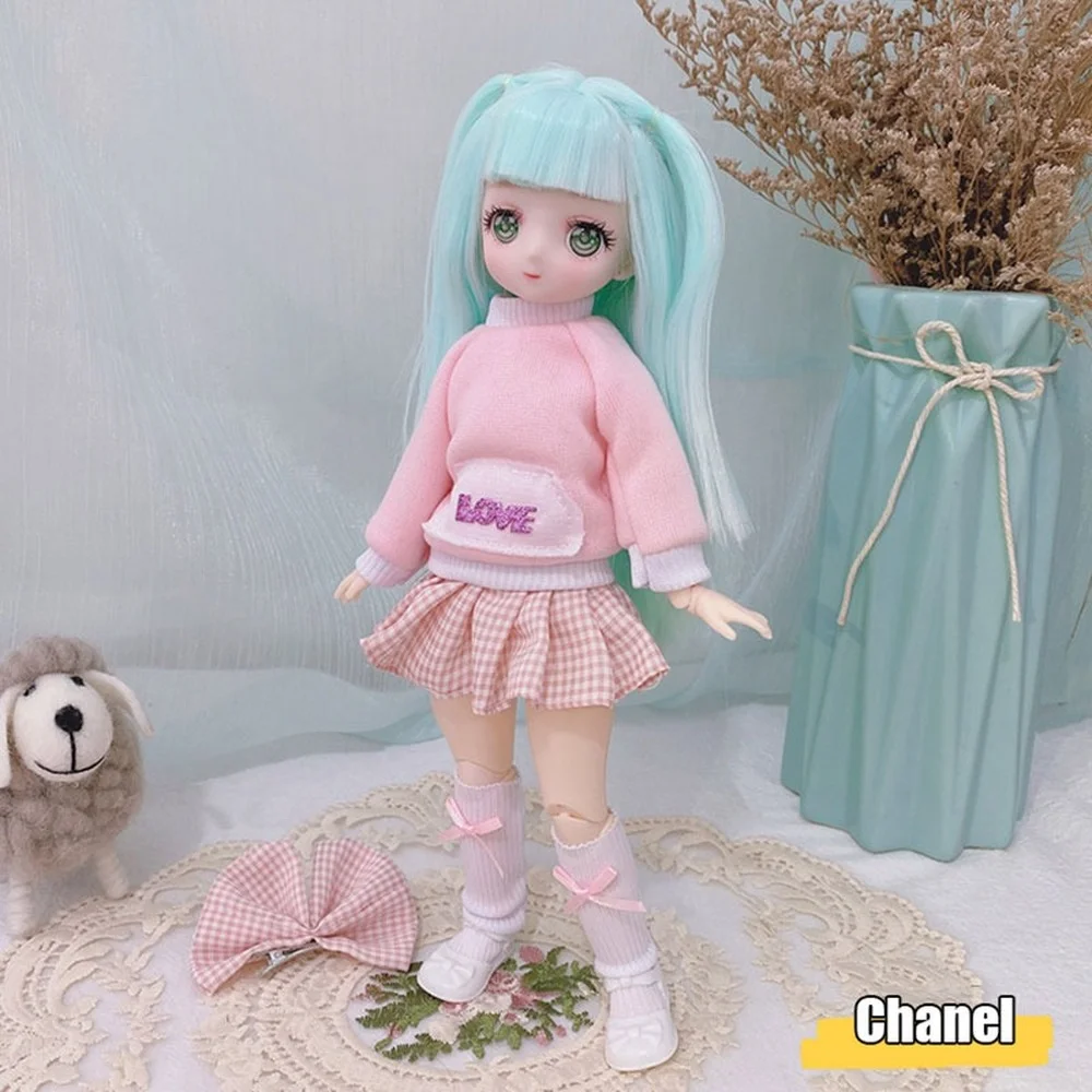 

Girl 30cm Kawaii BJD Doll 6 Points Joint Movable Doll With Fashion Clothes Soft Hair Dress Up Girl Toys Birthday Gift Doll New