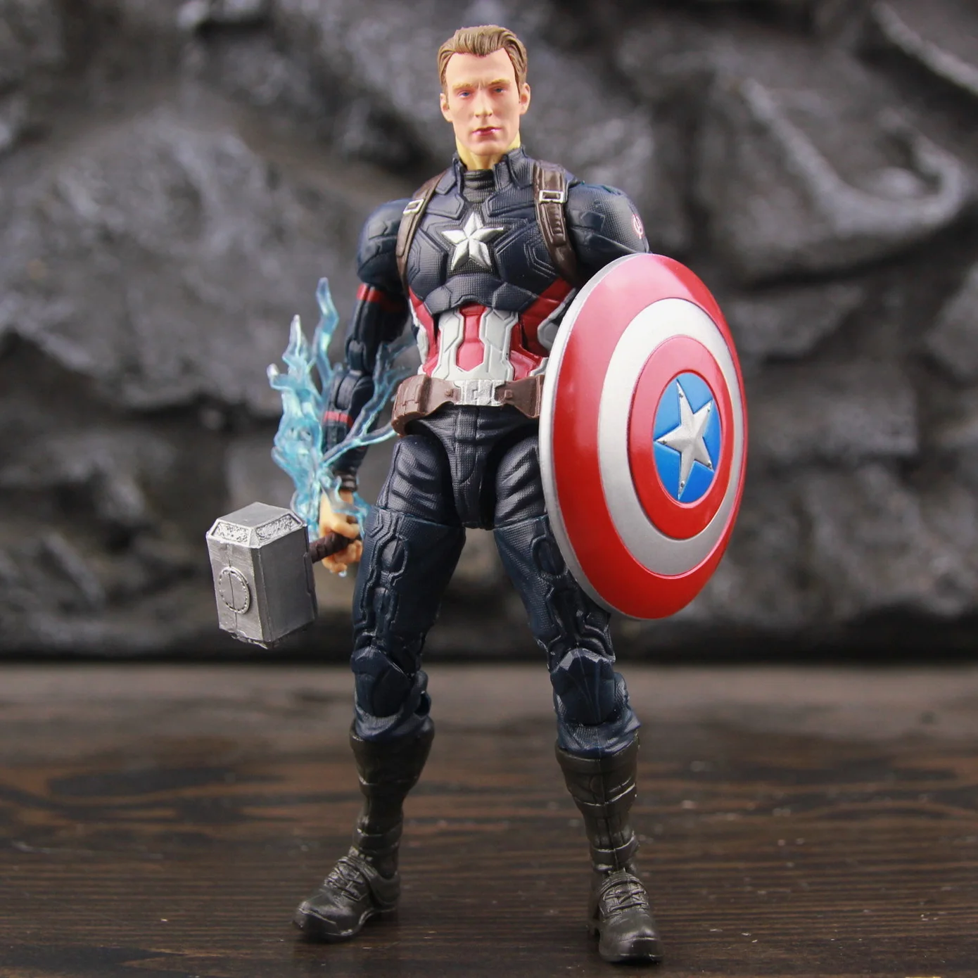 Ko's Marvel Legends Custom Steven Rogers Mjolnir Worthy Captain Head Doll Toys