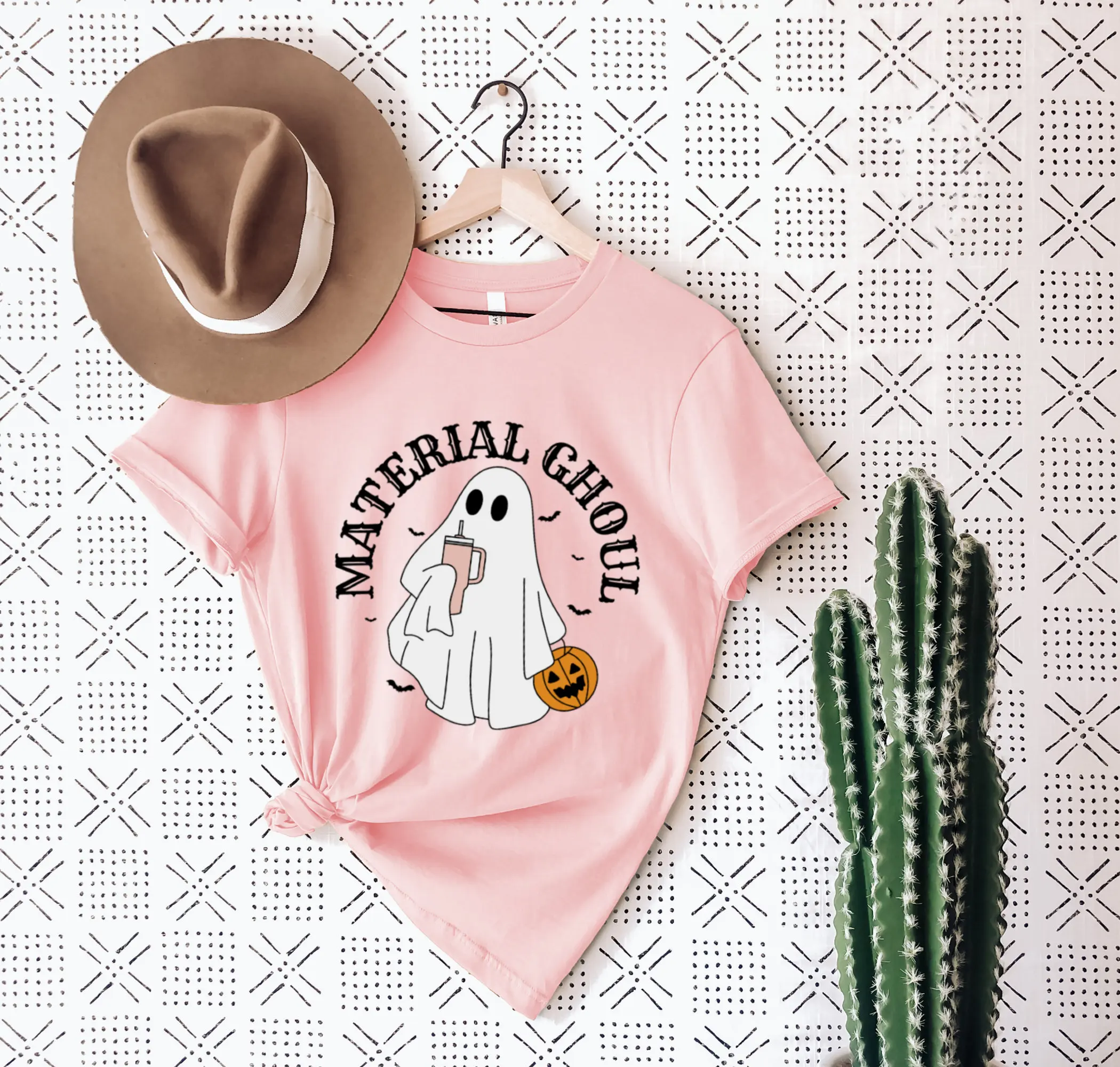 Материал Гуль футболка Boojee призрак милый Хэллоуин жуткий сезон Винтаж Ретро