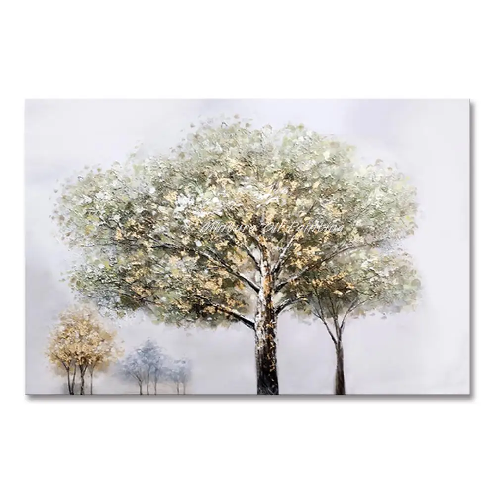 

Mintura Hand Painted Handmade Oil Paintings On Canva The Big Tree Modern Wall Art For Living Room Plants Draw Home Decor Artwork