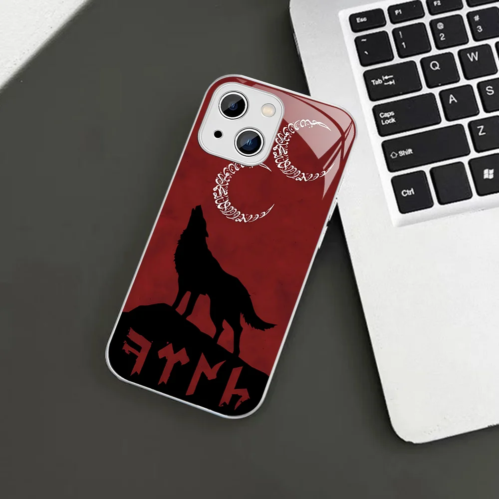 Чехол для телефона T-Turkish Language Bozkurt Grey Wolf из закаленного стекла iphone 14 13 12 11 Pro Mini XS MAX