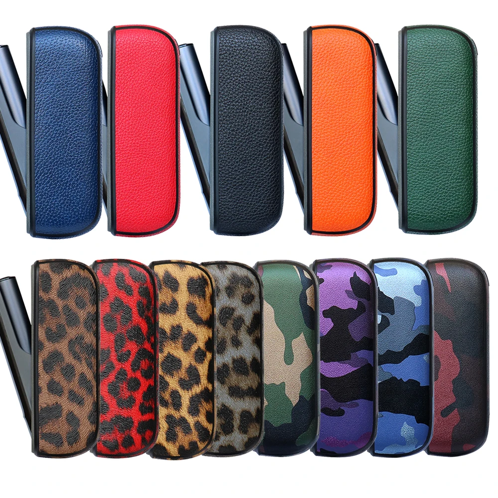 

13 Colors Leather Cover for IQOS Iluma Case Holder Pouch Lichee Camouflage Leopard Style Protective Accessories