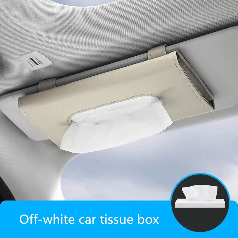 

2023 car tissue box hanging sun visor seat back sunroof car with drawer hanging creative leather car interior storage box