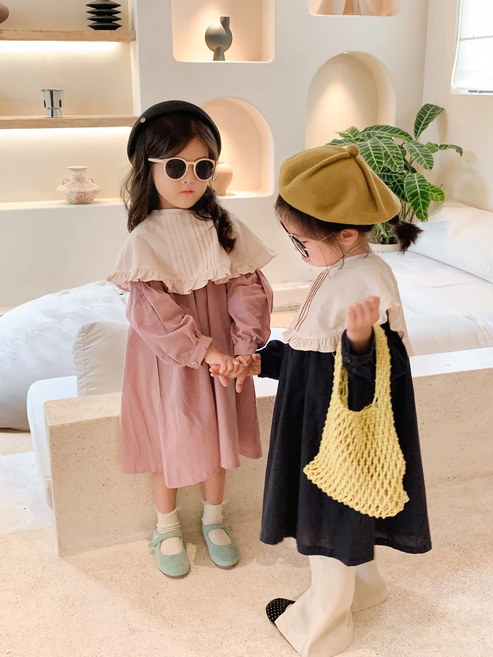 

2023 New Sweet Girls Dress Autumn Princess Dresses Long Sleeve Pleated Costumes Kids Vestidos Cute Children Clothing
