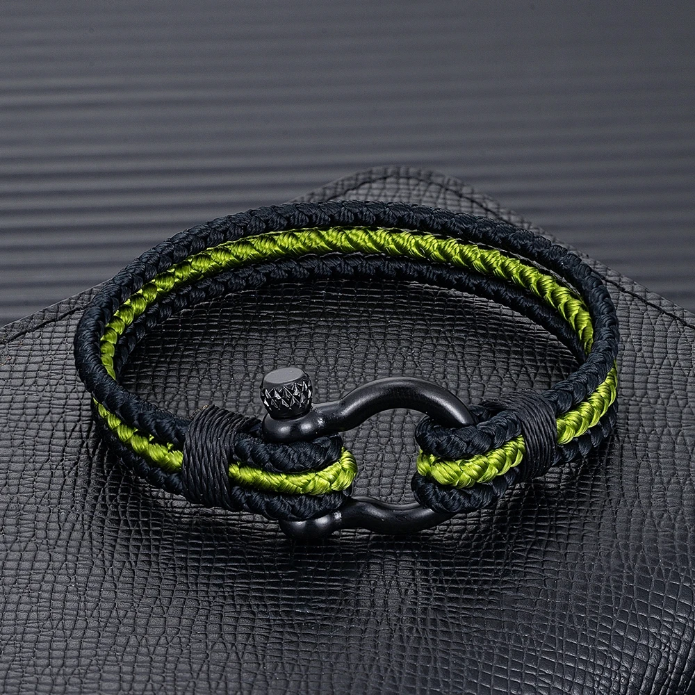 MKENDN мужской черный браслет из нержавеющей стали, высококачественный ...