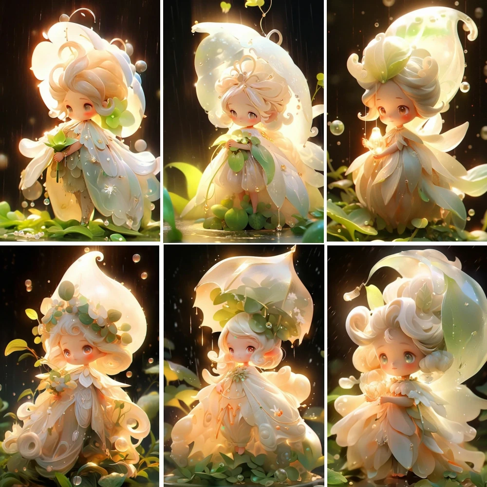 Набор для алмазной живописи PYABPD 5D с нежными цветами и милым портретом девушки