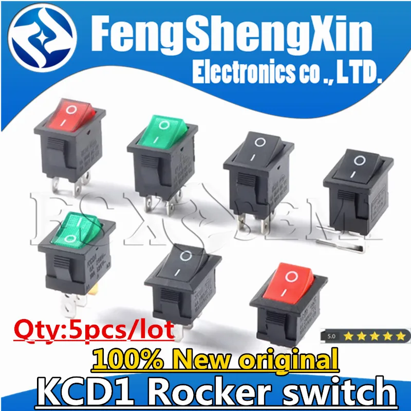 Кнопочный Переключатель KCD1, 5 шт./лот, 15x21 мм, 6a, 250 В, 10A, 125 В Кнопочный Переключатель KCD1, 5 шт./лот, 15x21 мм, 6a, 250 В, 10A, 125 В