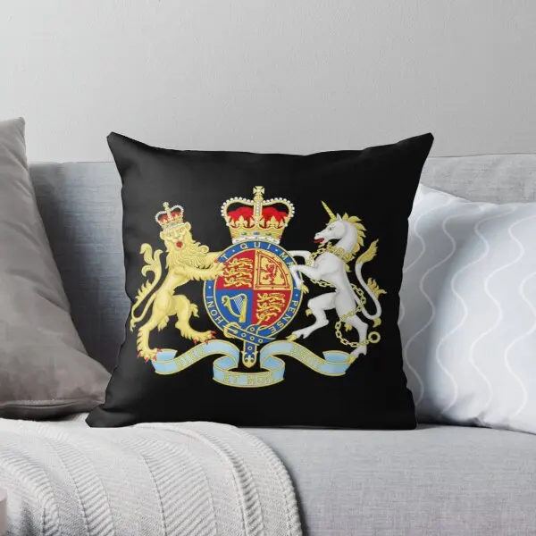 

Royal Coat Of Arms Of The United Kingdom Printing Throw Pillow Cover Soft Decorative Waist Anime Office Pillows not include