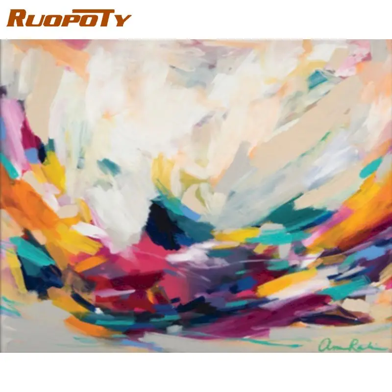 

RUOPOTY 40*50cm Oil Painting Artwork Paint By Numbers Adults Home Decor Unique Home Wall Gift Abstract Art Abstract Color