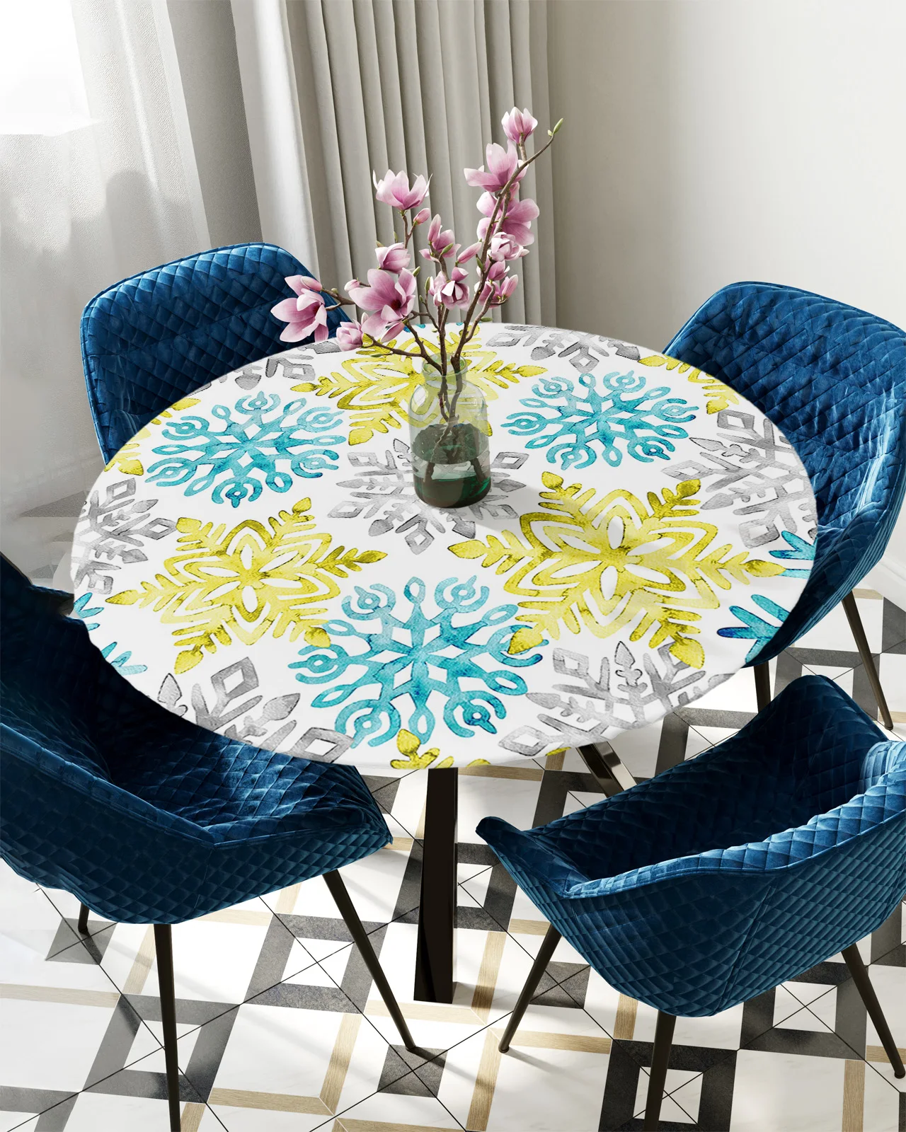 Waterproof Elastic Tablecloth For Kitchen Table Cloth Home Decoration