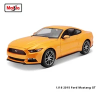 maisto 118 2015 ford mustang gt orange classic alloy car model static die casting model collection gift toy gift