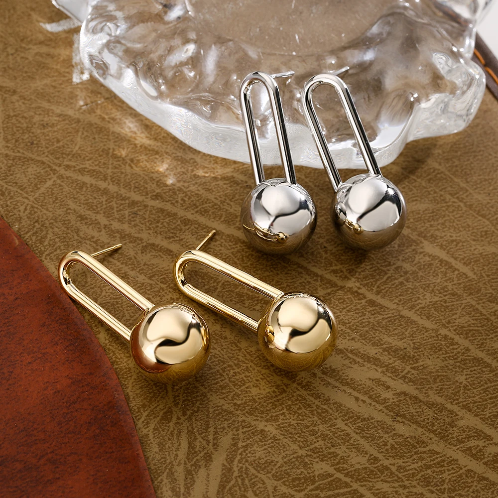 Новинка модные медные серьги золотого/серебряного цвета свадебные украшения 2023