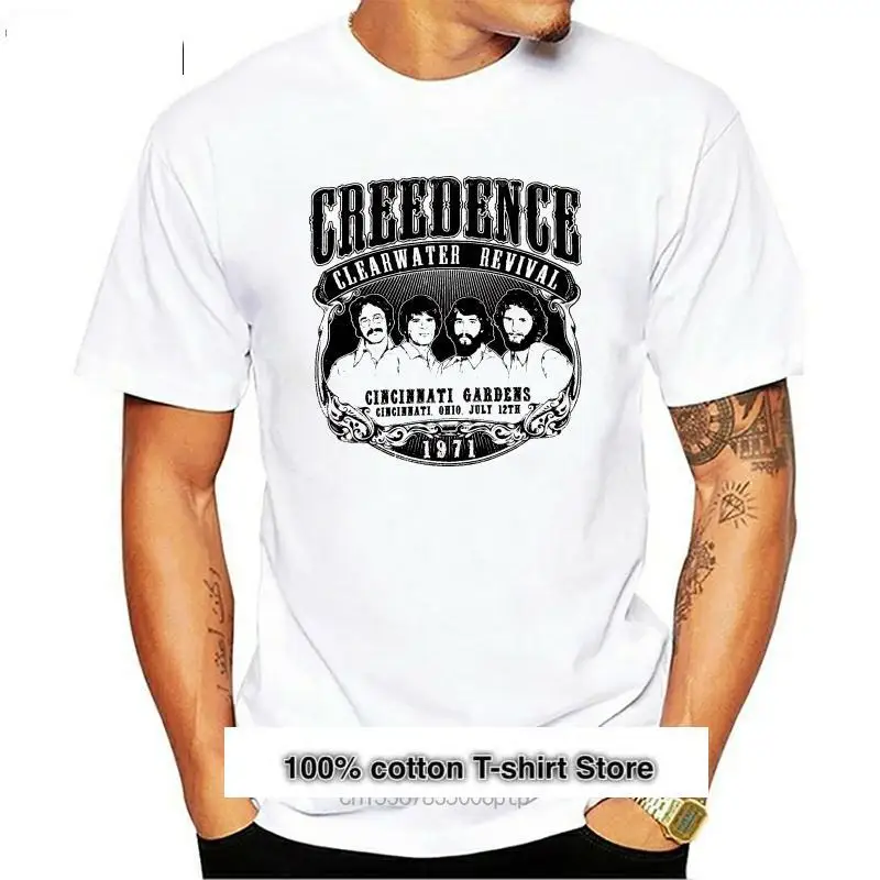 

Camiseta Retro Creedence Clearwater Revival 1971 para hombre, camiseta de Rock marrón CCR, Camiseta estampada de talla grande