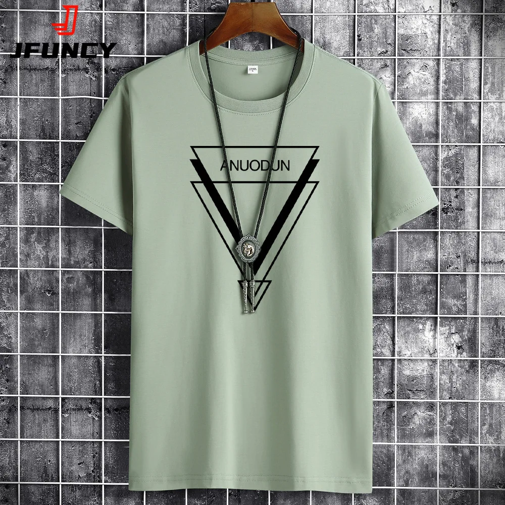 

JFUNCY S-6XL Oversize Men's Cotton Tee Shirts Summer Men Casual T-shirt 2022 Fashion New Tshirt Short Sleeve Man Loose Tops