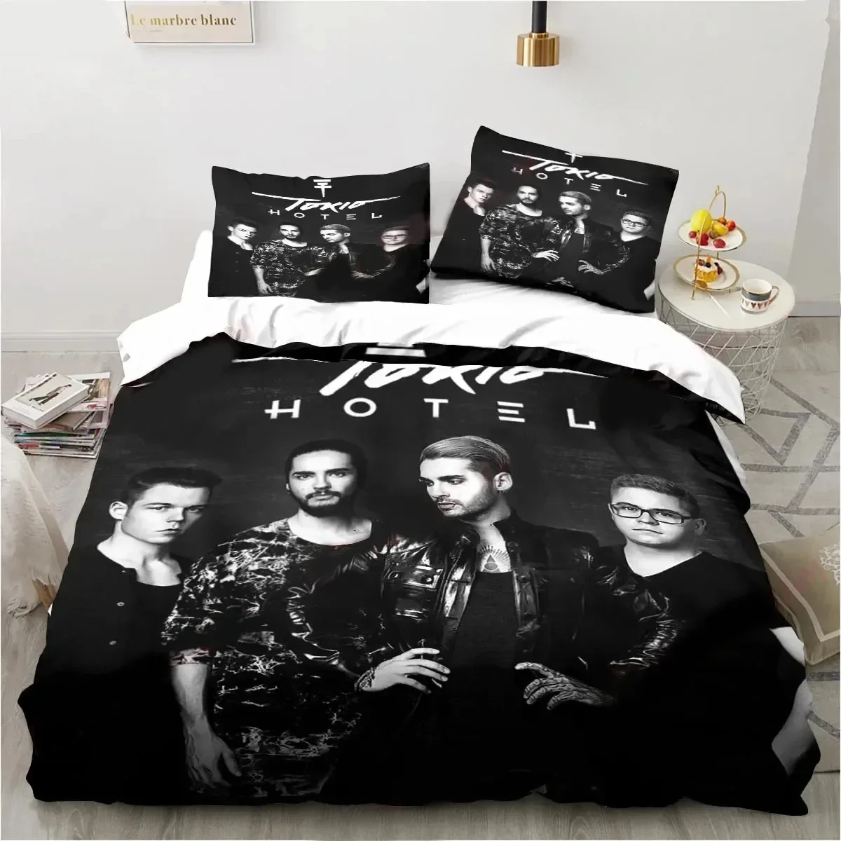 Комплект постельного белья Tokio Hotel Band с 3D принтом пододеяльник наволочка одеяло