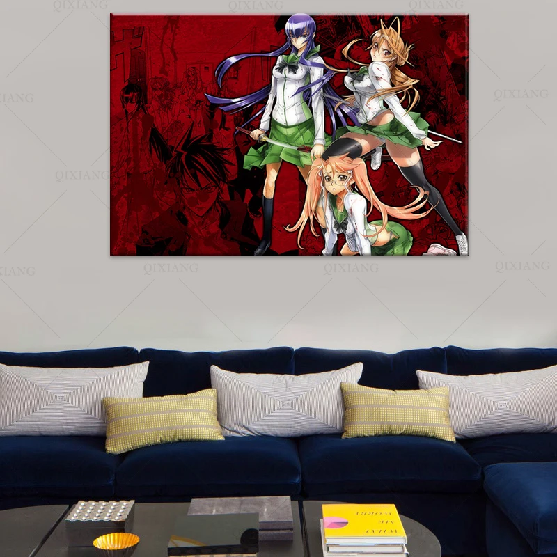Плакаты аниме Busujima Saeko Takagi smiyaya amoto Rey High School of the dead Wall модные Фотообои |