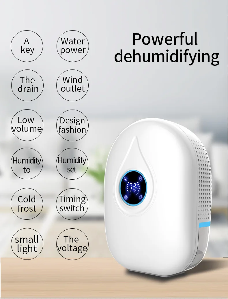 

22W Portable Mini Air Dehumidifier 800ml Clothes Dry Heat Moisture Dehydrator Bedroom Basement Home Air Dryer Machine 100-240V