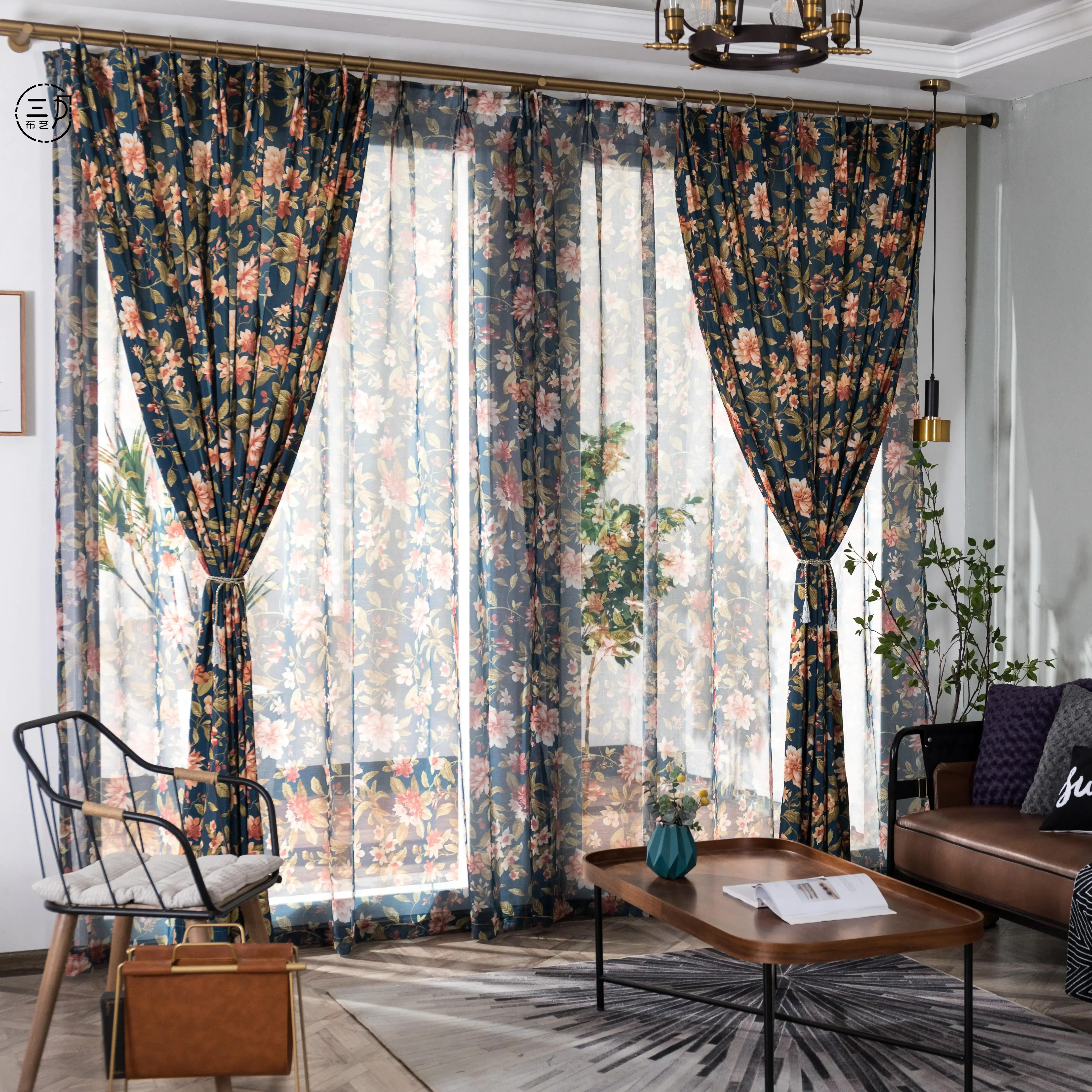 Хлопковая занавеска в американском пасторальном стиле