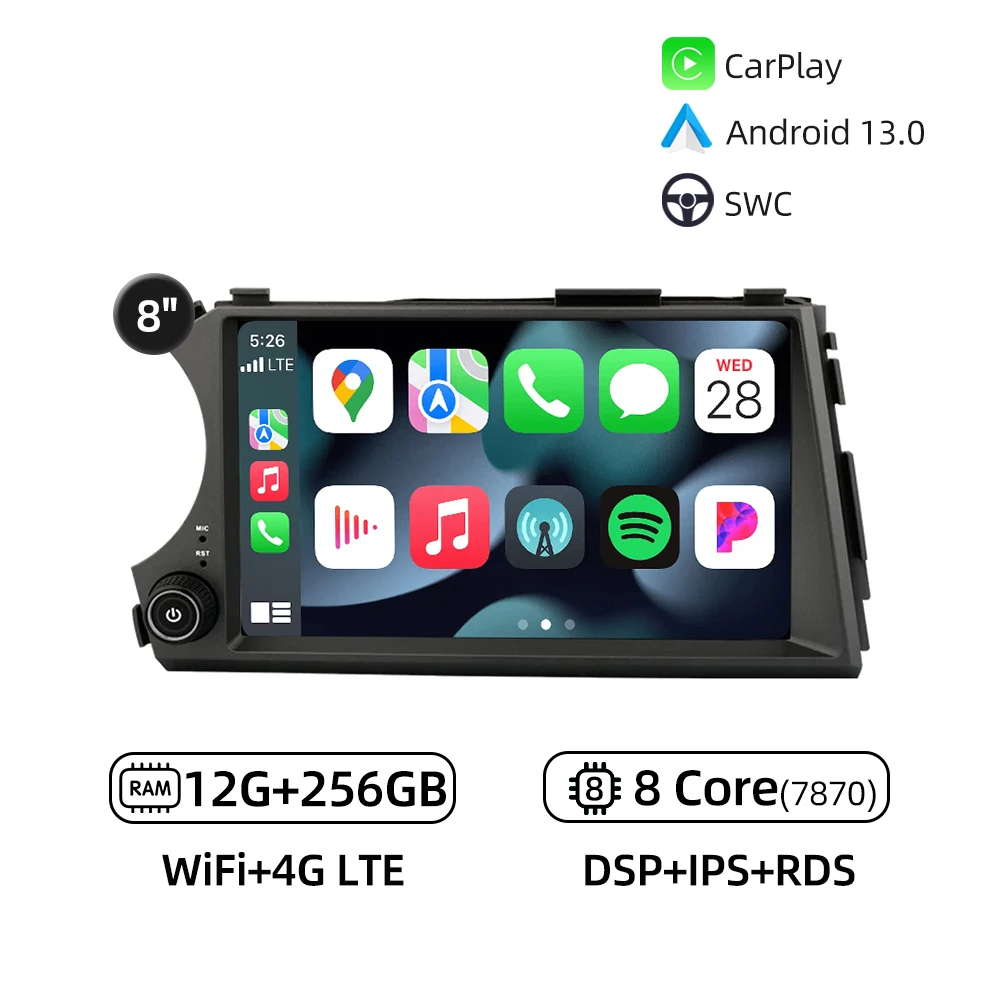 

Автомобильный мультимедийный плеер Android 14.0 CarPlay 4G WiFi GPS-навигация Bluetooth RDS Автомобильный радиоприемник для Ssangyong Kyron Actyon 2005-2011