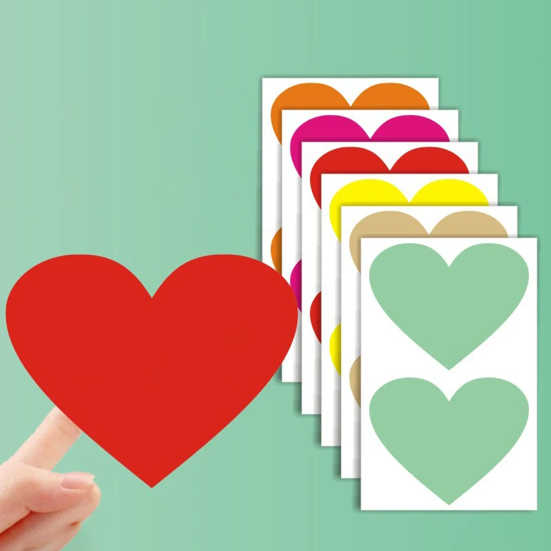 

50pcs Thank You Sticker Envelope Seal Scrapbook Sticker Pink Heart Cute Round Sticker Stationery Label Stickers