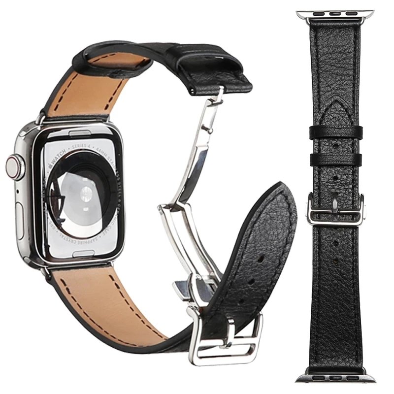 Leather Strap For Apple Watch Ultra Band 49mm 44mm 45mm 40mm 41mm 38mm 42mm Watchband Bracelet For iWatch Series 8 7 6 SE 5 4