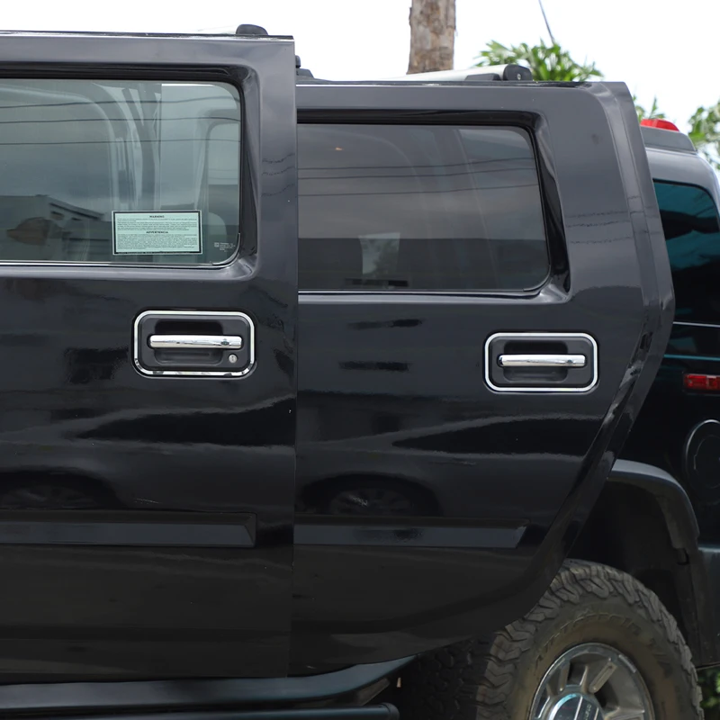 

4 PCS Car Door Outer Handle Decorative Frame Sticker Stainless Steel Bright Car Styling for Hummer H2 2003-2009 Auto Accessories