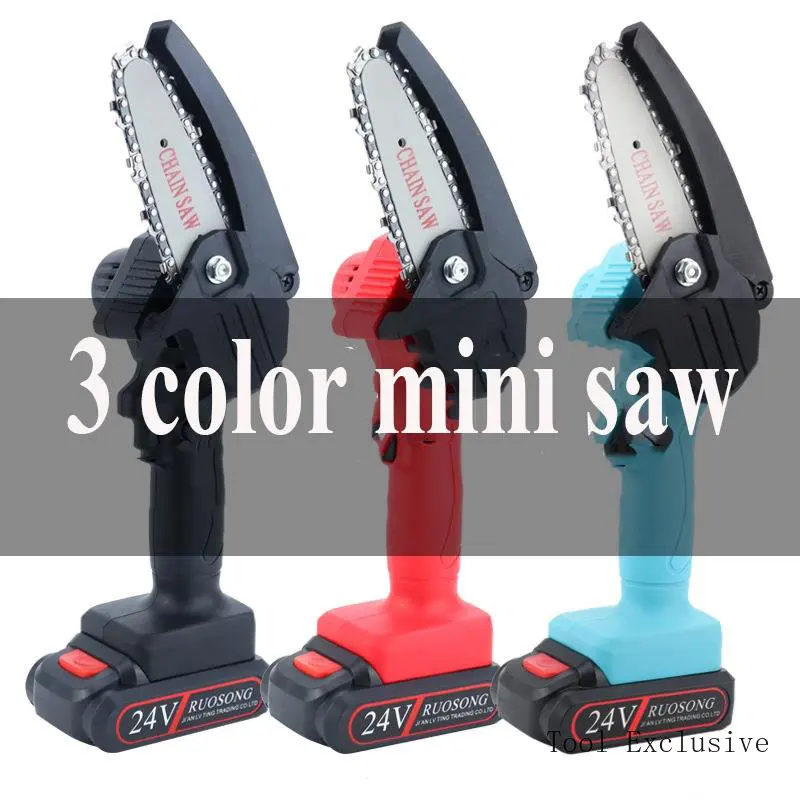 Mini Electric Chain Saw Cordless Portable Handheld 4 Inch Saw Rotary Tool For Cutting Woodworking Tools 1200W Cutting Tools