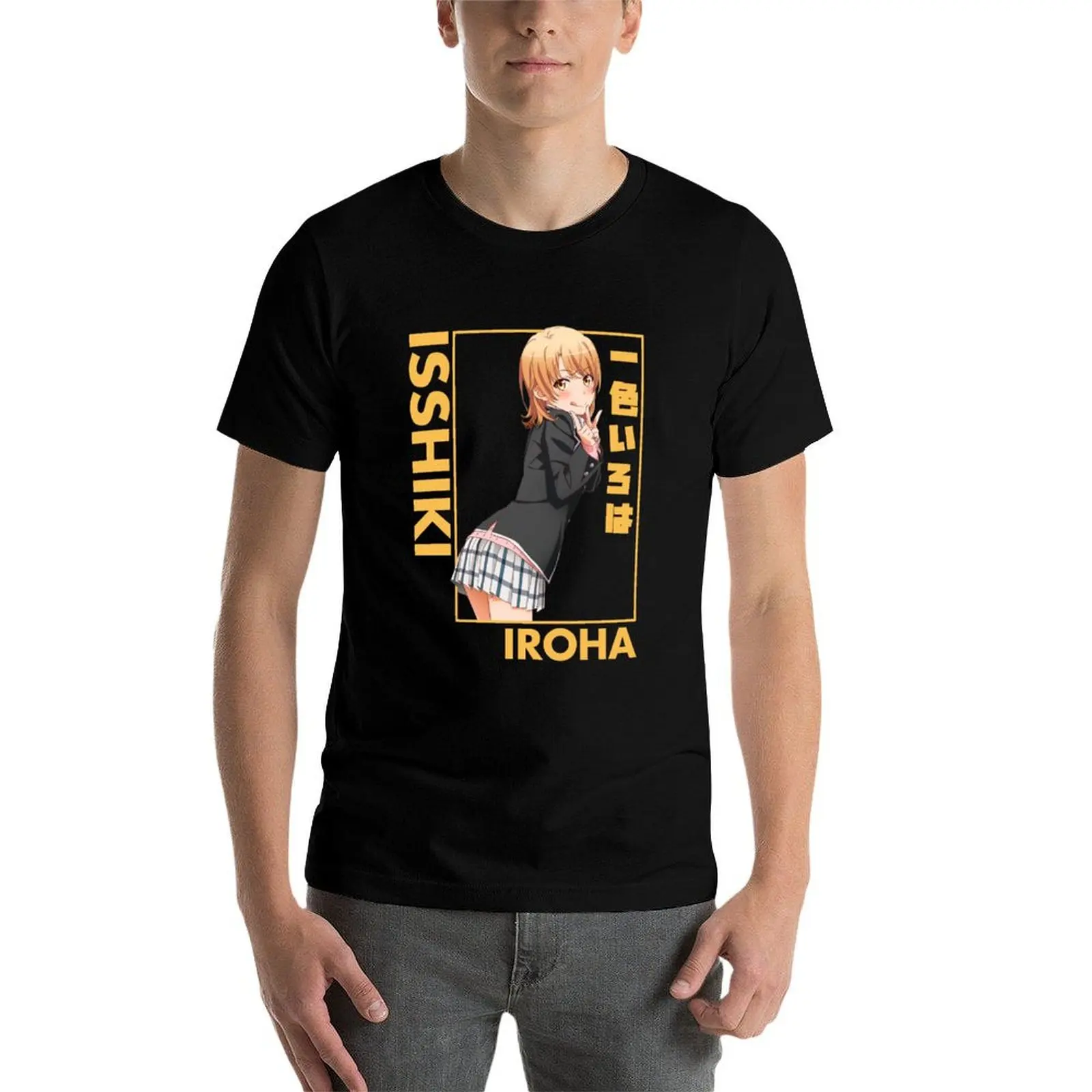 Фото Iroha Isshiki - Oregairu - Футболка с портретным принтом, летняя повседневная футболка больших размеров №4