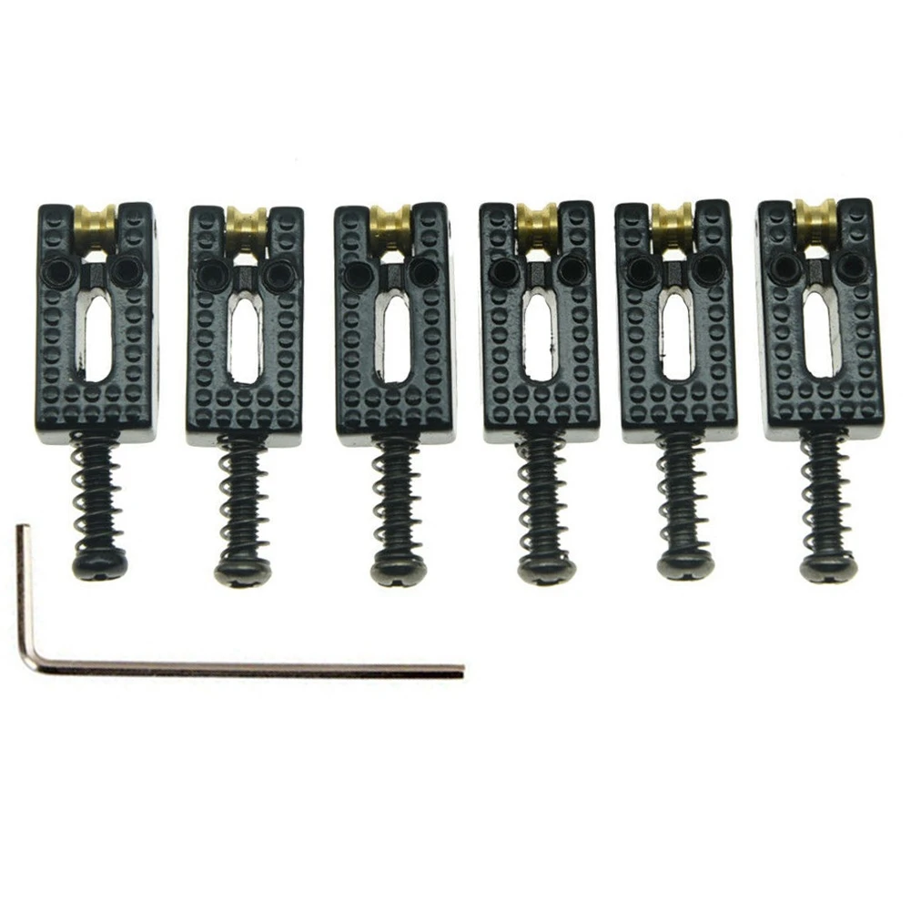 

Roller Tremolo Bridge Saddles System Replacement for Strat/Tele Electric Guitar Guitar Accessories Black