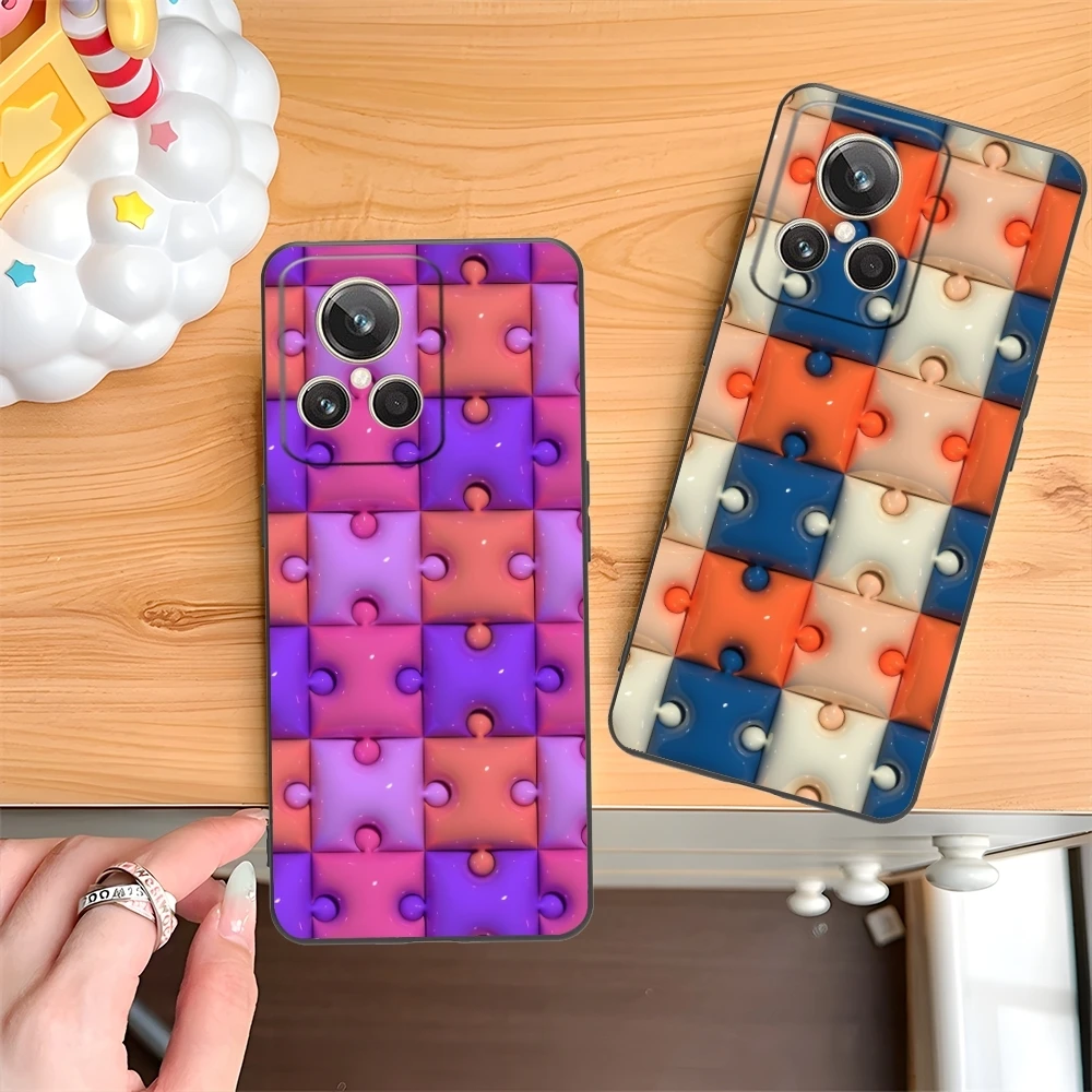 Модный красивый чехол для мобильного телефона Realme GT 2 9i 8i 7i Pro X50 X2 C35 C21 C20 C11 C3 Черный