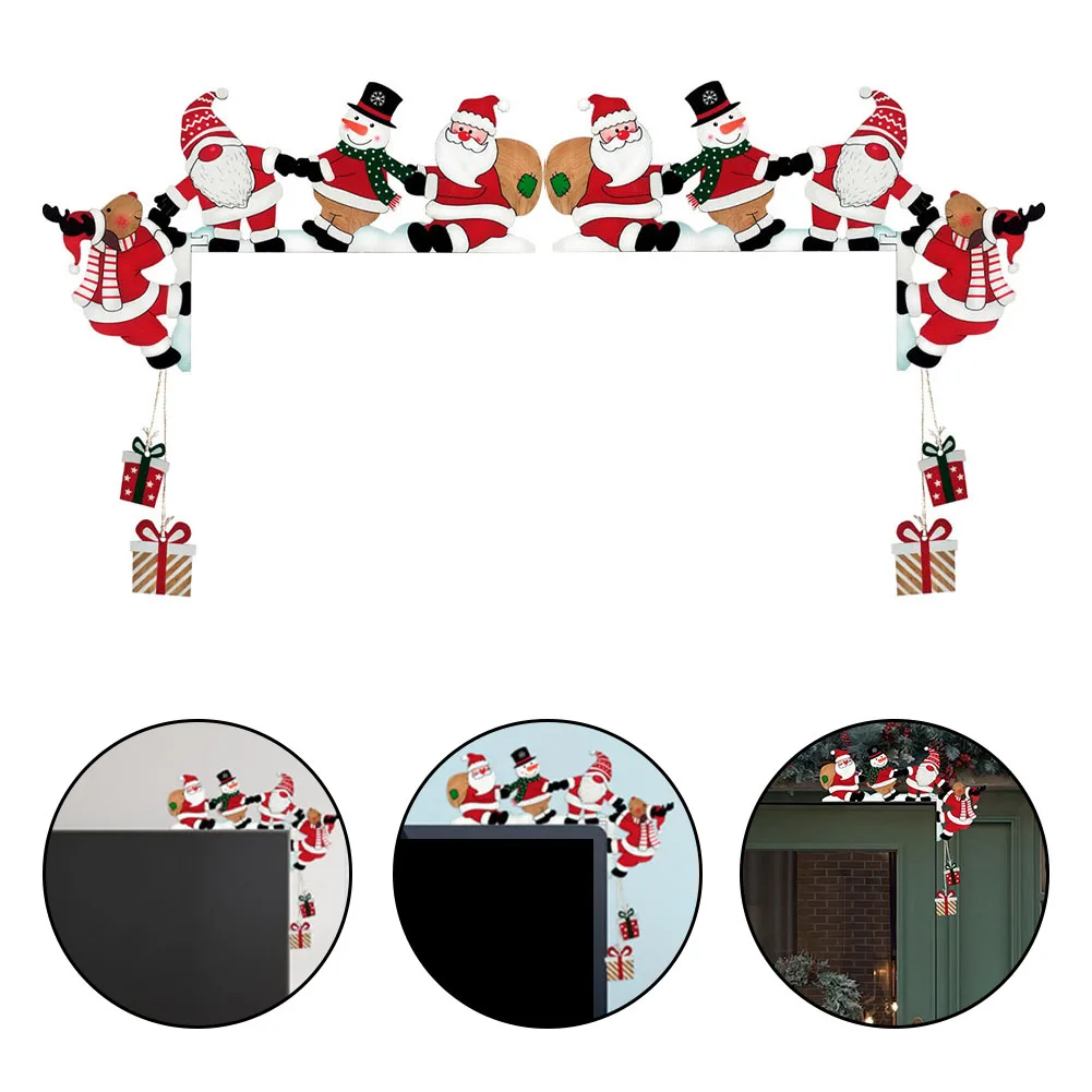 1 шт. рождественская дверная угловая рама украшение снеговик олени мотивы рамка с