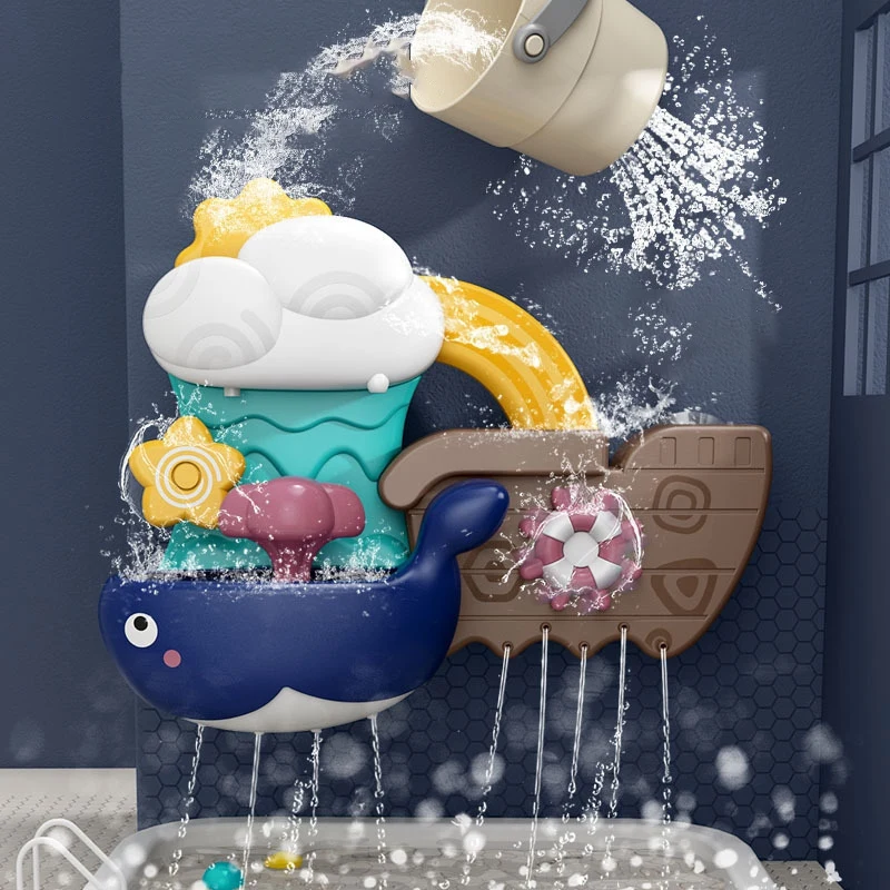 

Bath Toys Water Windmill Spray Shower Game Whale Toy for Children Swimming Bathroom Bathing Waterfall Kids Toy