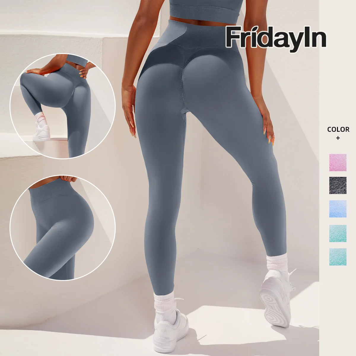 

Women's Knitted Seamless High Waist Yoga Pants Solid Color Elastic Butt Lift Slim Gym Leggings Quick Dry Fitness Workout Tights
