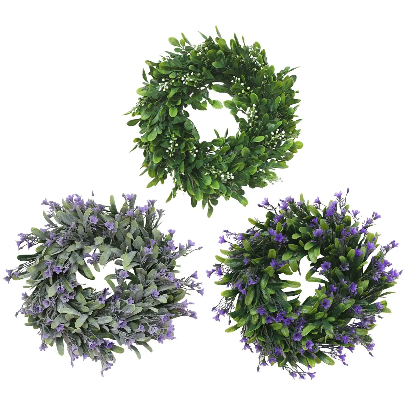 

30cm Wreath Simulation Garland Green Leaf for Living Room Wedding Party Indoor Decor