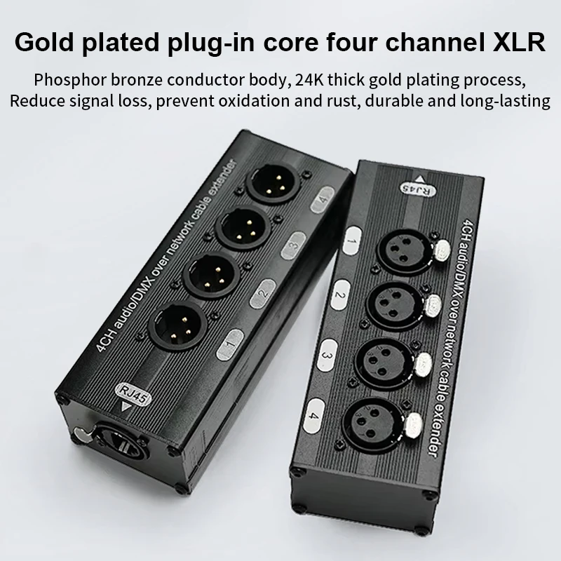 Фото 1 пара 4-канальный XLR/DMX аудио RJ45 Cat5/Cat6 Ethernet-удлинитель XLR-удлинитель приемопередатчик для живой сцены, студии звукозаписи №5