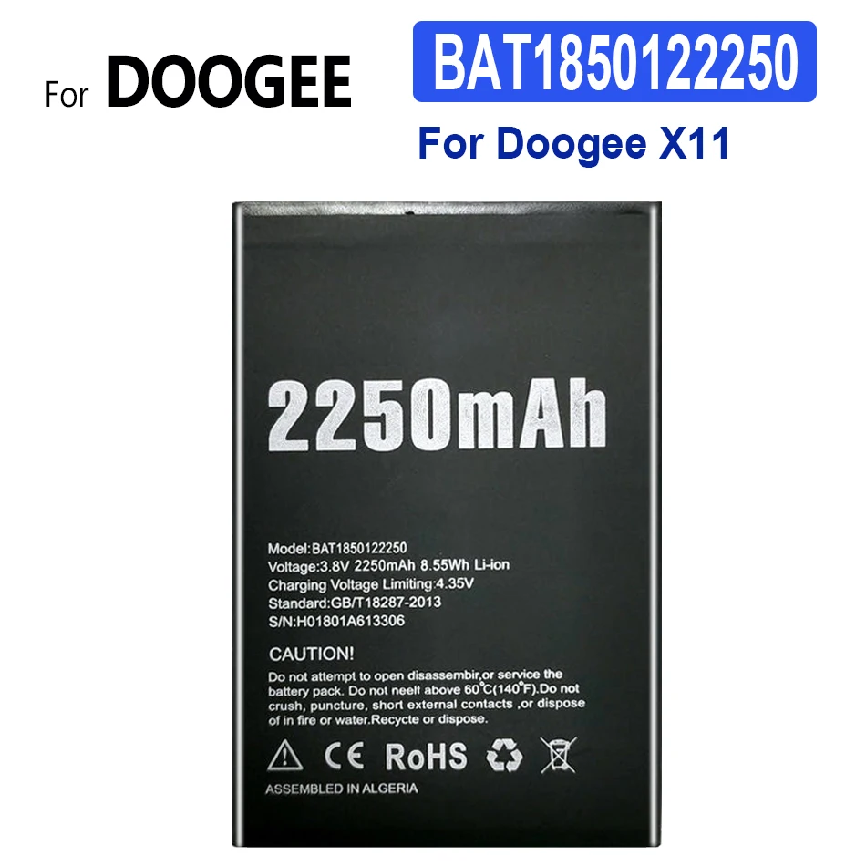 

2250mAh Battery BAT1850122250 For Doogee X11 X 11 Battery Batterij + Track NO