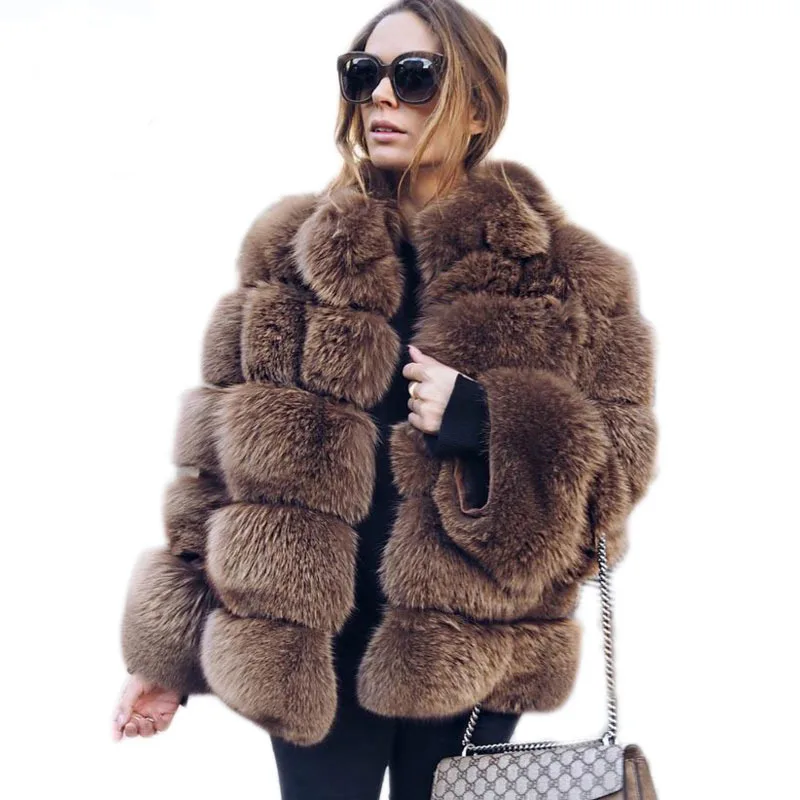 Fur Women's New Fur Coat Slim Standing Collar Fur Women
